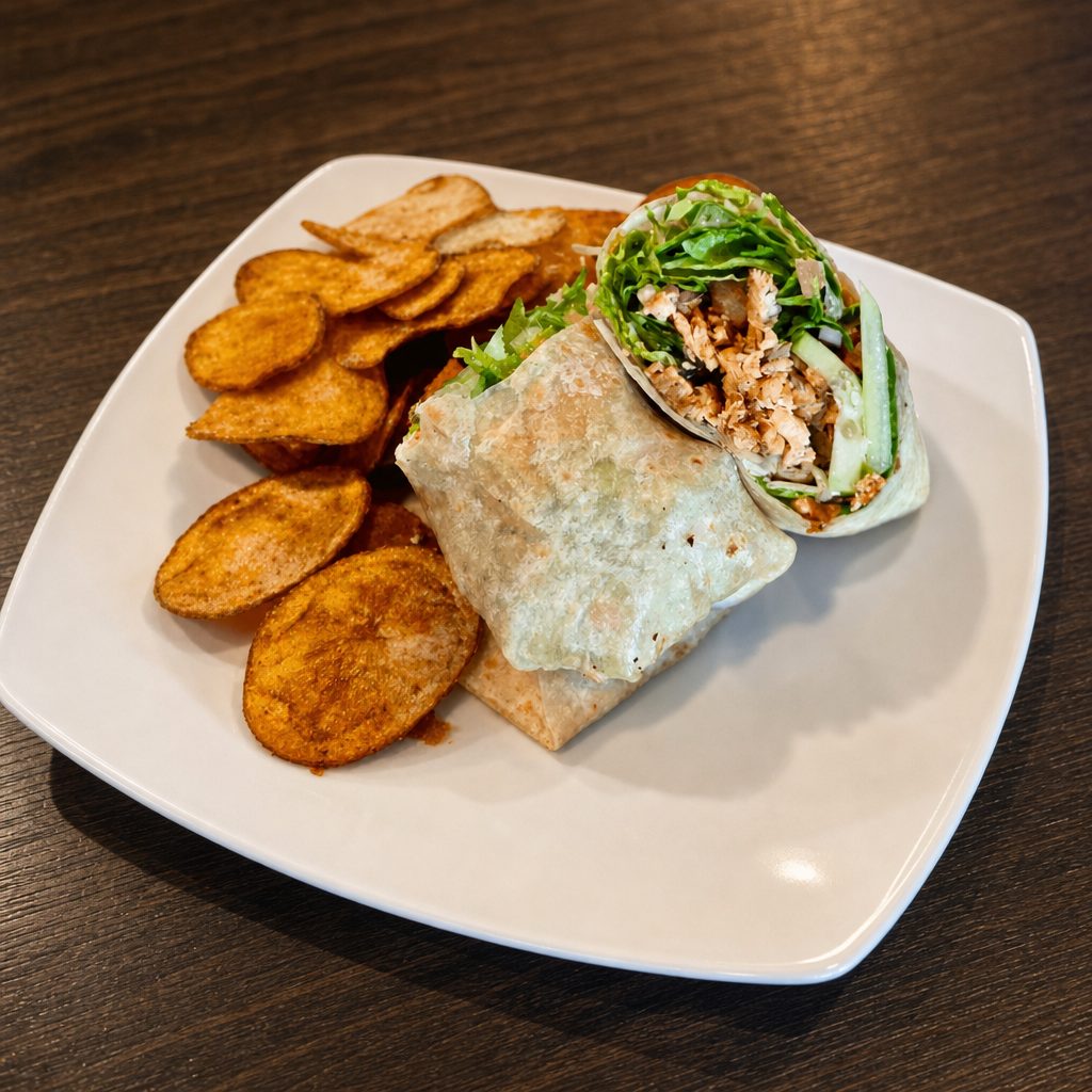 Grilled Salmon Wrap.